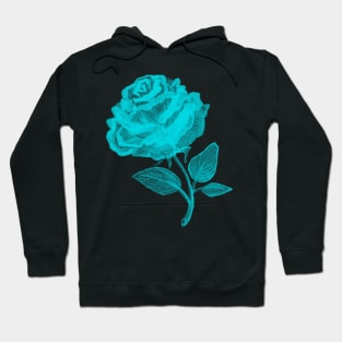 Bright Blue Rose of Hope Hoodie